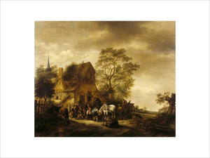 A VILLAGE INN by Isack van Ostrade (1621-1649) from the Corridor at Polseden Lacey