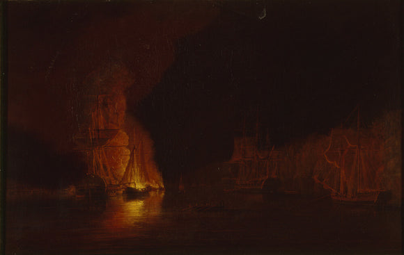 AMERICAN FIRESHIPS IN THE HUDSON, by Dominic Serres