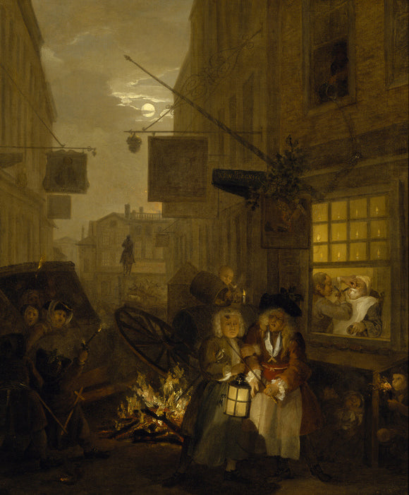 THE FOUR TIMES OF DAY: NIGHT by William Hogarth (1697-1764) from Upton House