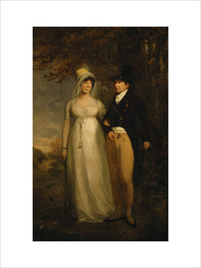PENELOPE BLATHWAYT AND HER HUSBAND JEREMIAH PIERCE CRANE' a double portrait, artist unknown, English early C19th