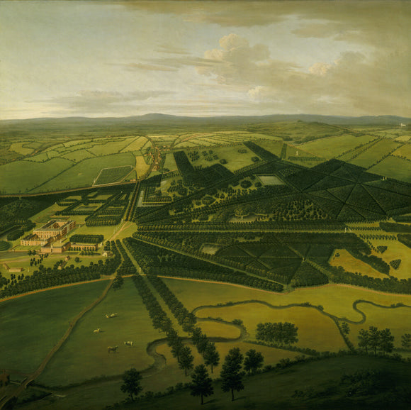 BIRDS EYE VIEW OF DUNHAM MASSEY FROM THE SOUTH-WEST by John Harris c.1750