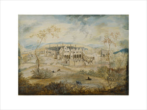 HAILES ABBEY by Thomas Robins, a watercolour landscape view of the Abbey in the pastoral tradition