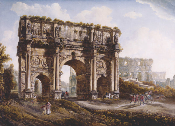 THE ARCH OF CONSTANTINE, by Abraham Louis Ducros (1748-1810); watercolour and gouache