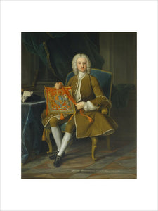 JOHN, LORD HERVEY HOLDING PURSE OF OFFICE AS LORD PRIVY SEAL 1741 by J B Van Loo