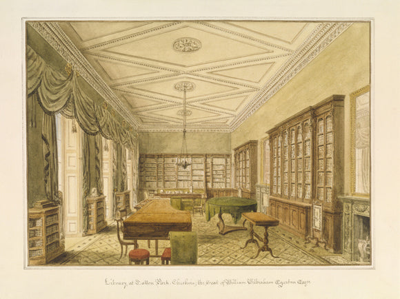 THE LIBRARY AT TATTON PARK by J.C. Buckler, 1820