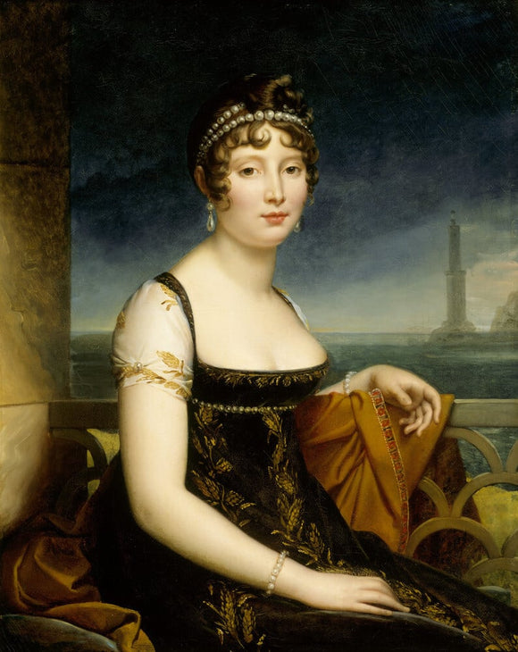 PORTRAIT OF CAROLINE MURAT, sister of Napoleon and briefly Queen of Naples (1782-1832) by Louis Ducis in the Drawing Room at Attingham Park