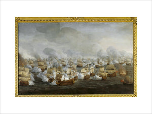 BATTLE OF THE TEXEL by Willem van de Velde The battle was fought in 1673 between the combined English and French fleets and the Dutch under Admiral de Ruyter