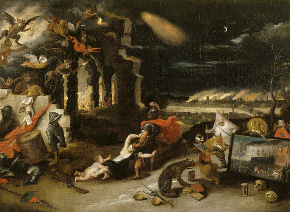 AN ALLEGORY OF THE MARTYRDOM OF CHARLES I after Jan Breughel II (1601-78) from the Square Dining Room at Petworth House (Dec 1992)