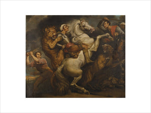 LION HUNT (1819) by James Northcote (1746-1831) from the North Gallery at Petworth (Dec 1992)