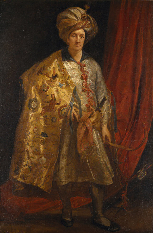 SIR ROBERT SHIRLEY (1581-1628) by Sir Anthony van Dyck (1599-1641) The diplomatic agent to the Shah of Persia, painted in Rome in 1622 in the Red Room at Petworth (Dec 1992)