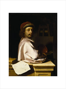 THE ARTIST AS VIRTUOSO AT HIS EASEL, by Frans van Mieris (1635-1681)