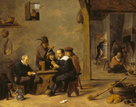 THE CARD PLAYERS by David Teniers the Younger (1610-1690) from Polesden Lacey