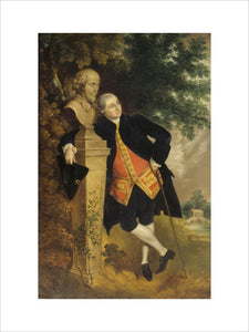 DAVID GARRICK (1717-1779), after Gainsborough (1727-88) He is pictured reclining against a bust of Shakespeare