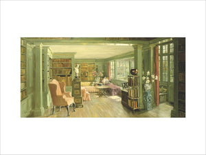 THE LIBRARY AT CHANCELLOR'S HOUSE by Florence Seth (1908-1914) from the Windsor Corridor at Belton House