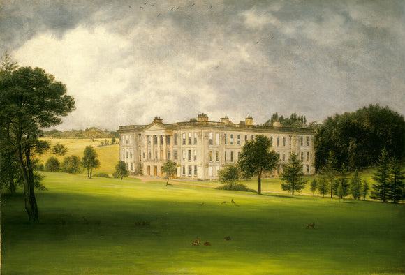 SOUTH EAST VIEW OF CALKE ABBEY, late C19th painting, English School