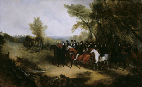 Queen Victoria and her suite riding in Windsor Great Park 1839 by Richard Barrett Davis (1782-1854)