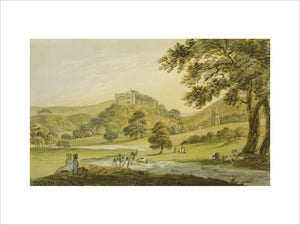DUNSTER CASTLE AND CHURCH FROM MEADOWS TO THE EAST by John Nixon c. 1780