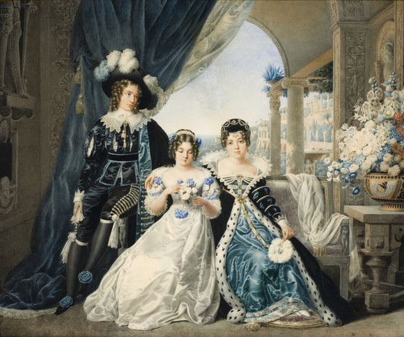 MARY ANNE, LADY ACTON, WITH HER CHILDREN IN FANCY DRESS by Raffaelle d'Aurea