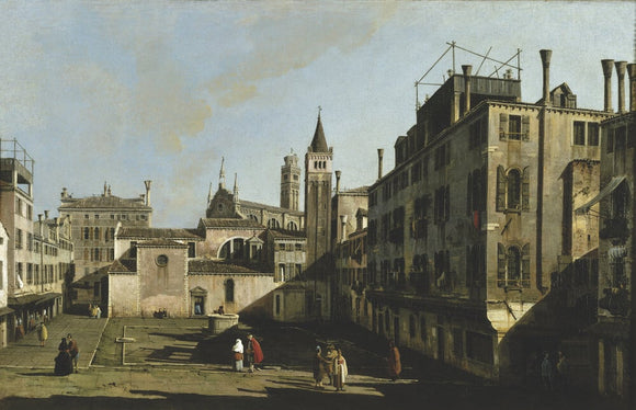 VIEW IN VENICE, Campo San Stin, by Bernardo Bellotto, 1720-1780, at Penrhyn Castle