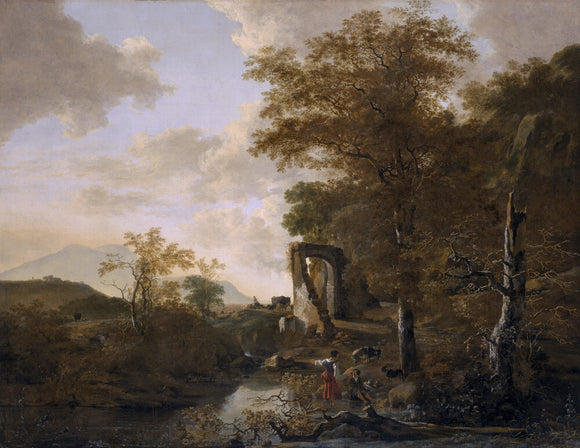 LANDSCAPE WITH AN ARCHED GATEWAY by Jacob Pynacker