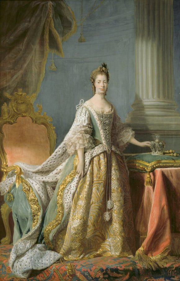 PORTRAIT OF QUEEN CHARLOTTE' by Allan Ramsay, after conservation by the Hamilton Kerr Institute