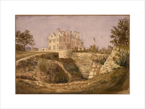 SCOTNEY CASTLE GARDEN, painting of the new castle from below the quarry