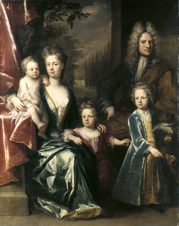 EDWARD DRYDEN AND HIS FAMILY by Jonathan Richardson c. 1715