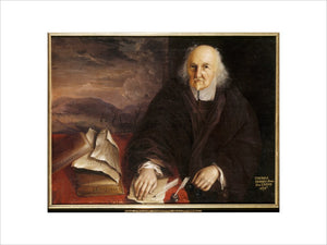 Portrait of THOMAS HOBBES, (1588-1779) philosopher and mathematician, English School, 1676, in the Long Gallery at Hardwick Hall