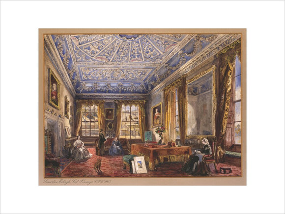 THE MORNING ROOM AT SOMERTON ERLEIGH, Colonel PINNEY'S, 1863, by Dulcibella Orpen at Baddesley Clinton