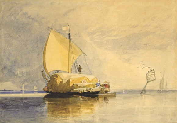 A HAY BARGE ON THE YARE by John Sell Cotman, a pencil and watercolour, from the Miss Bailey's Watercolour Bequest at Peckover House