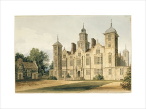 THE SOUTH FRONT OF BLICKLING HALL, a watercolour view by John Chessell Buckler (1793-1894), dated 1820, which hangs in the corridor at Blickling