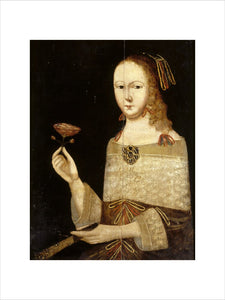 WOMAN HOLDING A CARNATION, 17th century painting