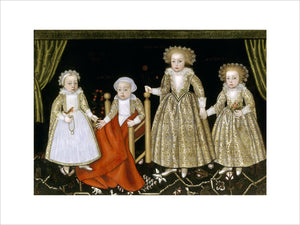 CONSTANCE (5years), MARGARET (3 years), ROBERT (2 years) AND RICHARD (1 year) - THE CHILDREN OF SIR THOMAS LUCY AND ALICE SPENCER, 1619, 17th century English, Anon