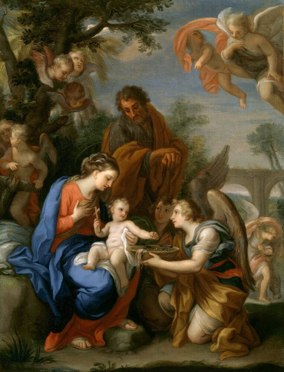 REST ON THE FLIGHT, WITH ANGELS by Giuseppe Chiari (1654-1727) from Calke Abbey