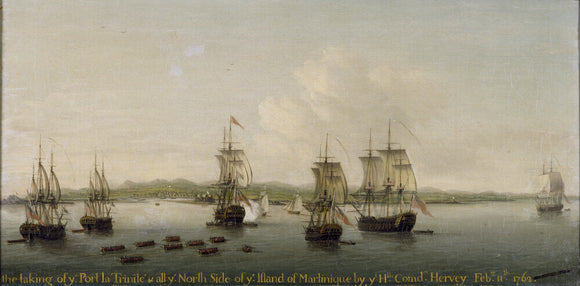 THE CAPTURE OF MARTINIQUE by Dominic Serres at Ickworth, signed 1766