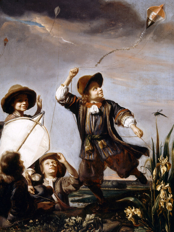 BOYS FLYING KITES attributed to Godfried Schalcken (1643-1706) from Upton House