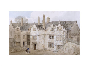Painting at Trerice - an eighteenth century watercolour of The East Front of Trerice, in the Gallery