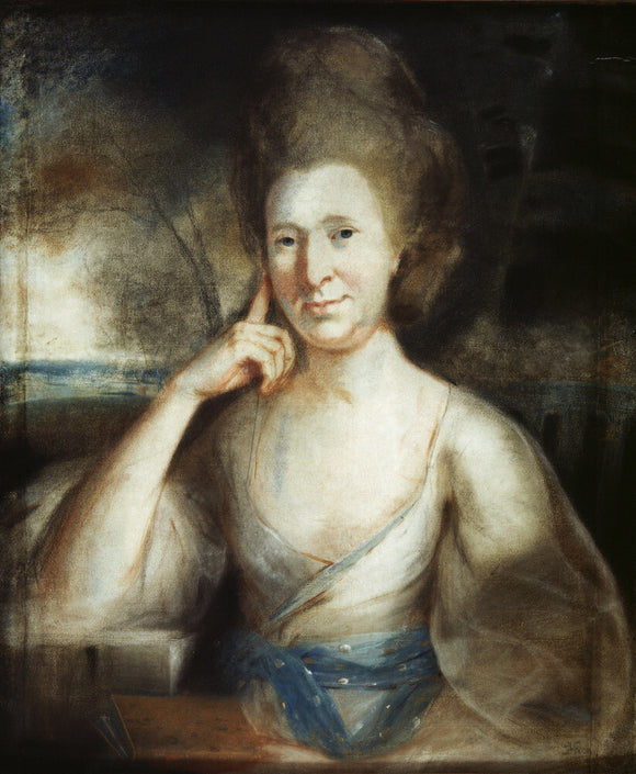 HENRIETTA, COUNTESS OF ONSLOW, daughter of Sir John Shelley, Bart, wife of Edward, 1st. Earl of Onslow, painted by John Russell, 1745-1806 (?)