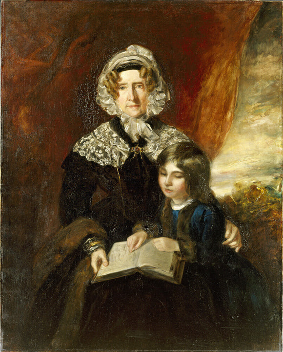 PORTRAIT OF FRANCES, LADY BROWNLOW, with her grandson, by James Swinton