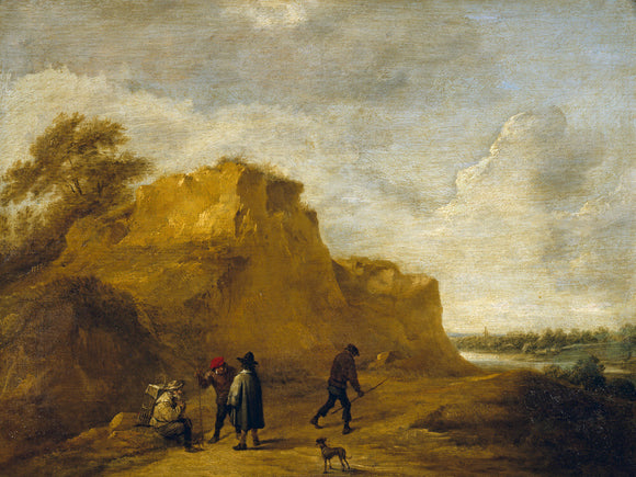 SAND CLIFF AND FIGURES by David Teniers (1610-1690) from the Square Dining Room at Petworth (Dec 1992)