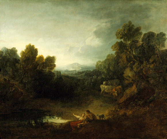 A POOL WITH SHEPHERD AND CATTLE by Thomas Gainsborough (1727-88) Apparently the picture so much admired by Constable when he stayed at Petworth in 1834