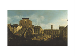 PIAZZA DEL CAMPIDOGLIO painted by Bellotto, housed at Petworth in the Beauty Room