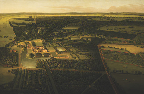 BIRDS EYE VIEW OF DUNHAM MASSEY FROM THE NORTH by John Harris c. 1750