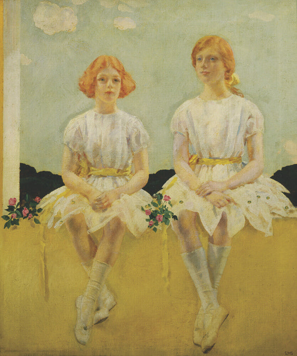 DIANA AND SARAH CHURCHILL AS GIRLS by Charles Sims RA (1873-1928)