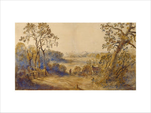 WOODED LANDSCAPE WITH A MAN IN FOREGROUND by J.J. Cotman, signed and dated 1875