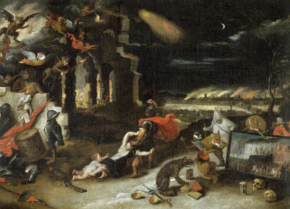 AN ALLEGORY OF THE MARTYRDOM OF CHARLES I attributed to Cornelis Saftleven (1607-1681)