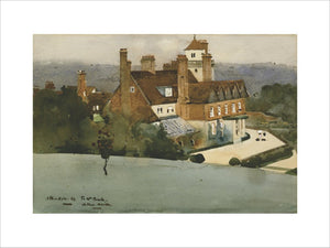 THE GARDEN FRONT OF STANDEN, by Arthur Melville (1855-1904), signed and dated 1896, in the Lower Staircase Hall, Standen