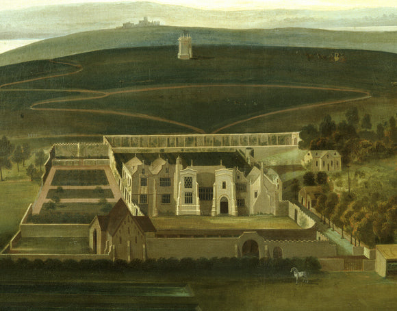 PANORAMIC VIEW OF CLEVEDON COURT by P.Tillemans, displayed on the Stairs & Landing at Clevedon Court.