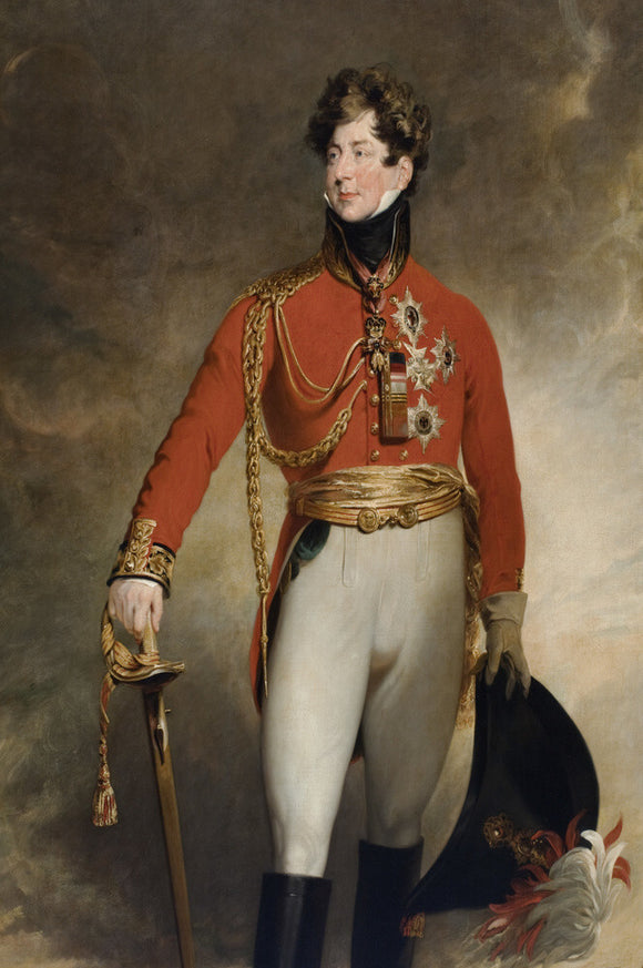 THE PRINCE REGENT, LATER GEORGE IV, IN FIELD-MARSHAL'S UNIFORM by Sir Thomas Lawrence PRA (1769-1830) and Studio, painting in the Staircase Hall at Plas Newydd, Anglesey