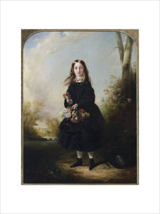 LADY FLORENCE PAGET AS A GIRL (1842-1881) by The Honourable Henry Graves (1818-1882), painting on the Middle Landing at Plas Newydd, Anglesey